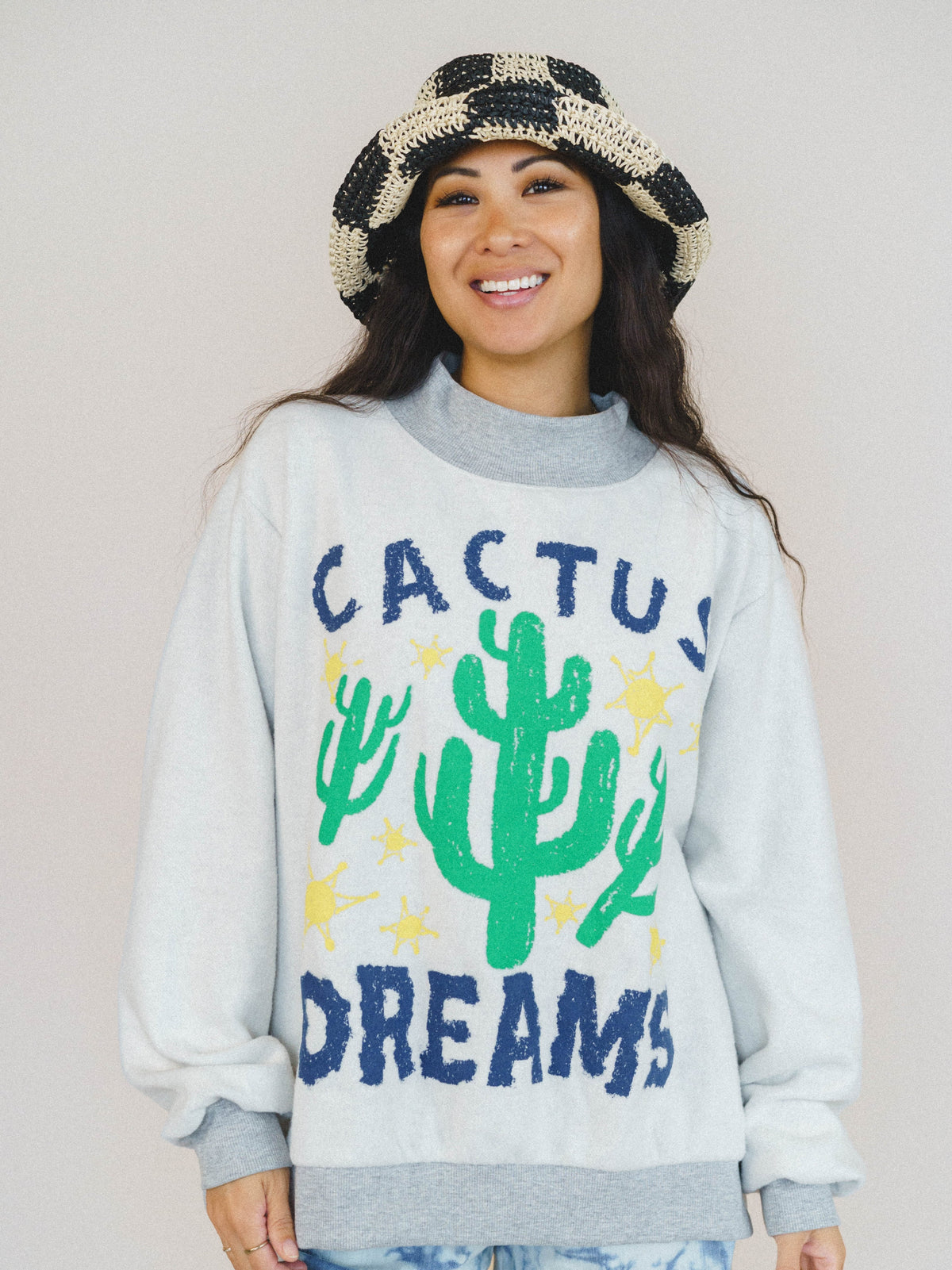 Cactus Dreams Sweater - Grey