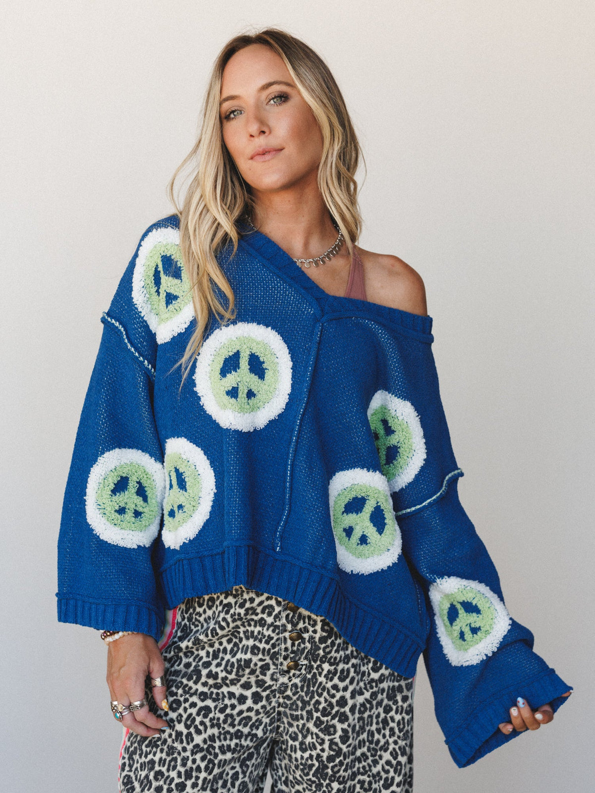 Peaceful Patterns Top - Blue