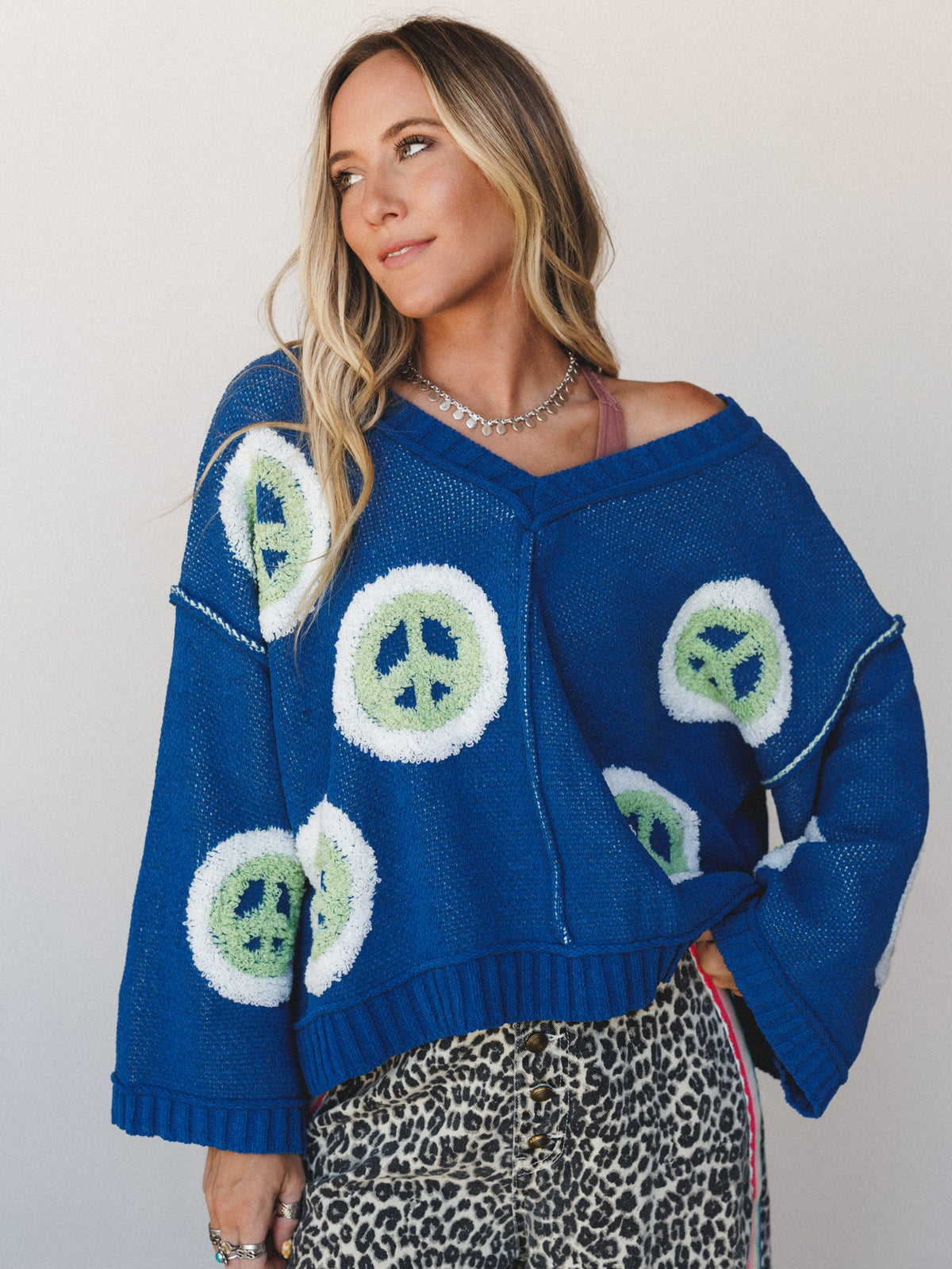 Peaceful Patterns Top - Blue