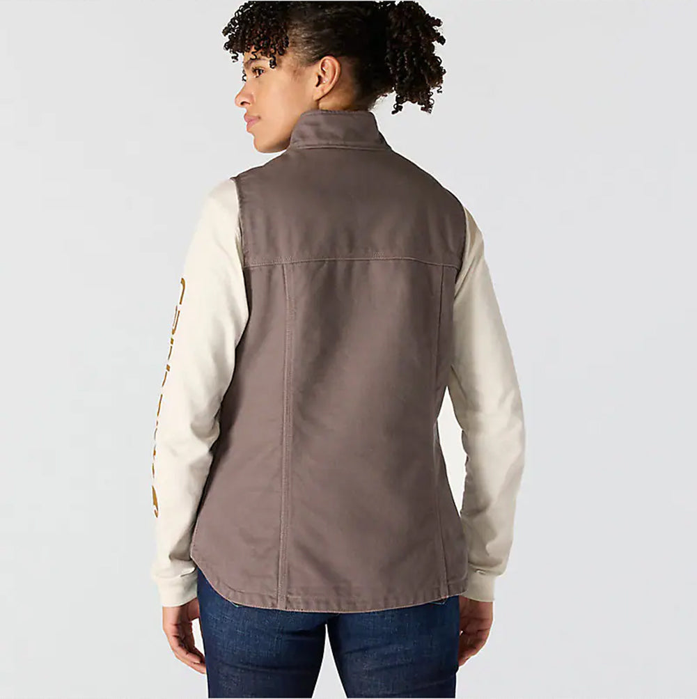 Women's Sherpa Lined Vest - Relaxed Fit - Washed Duck - 104224