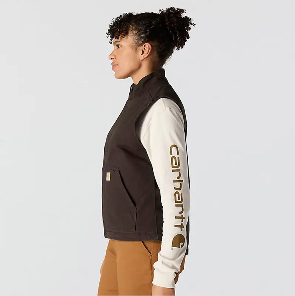 Women's Sherpa Lined Vest - Relaxed Fit - Washed Duck - 104224
