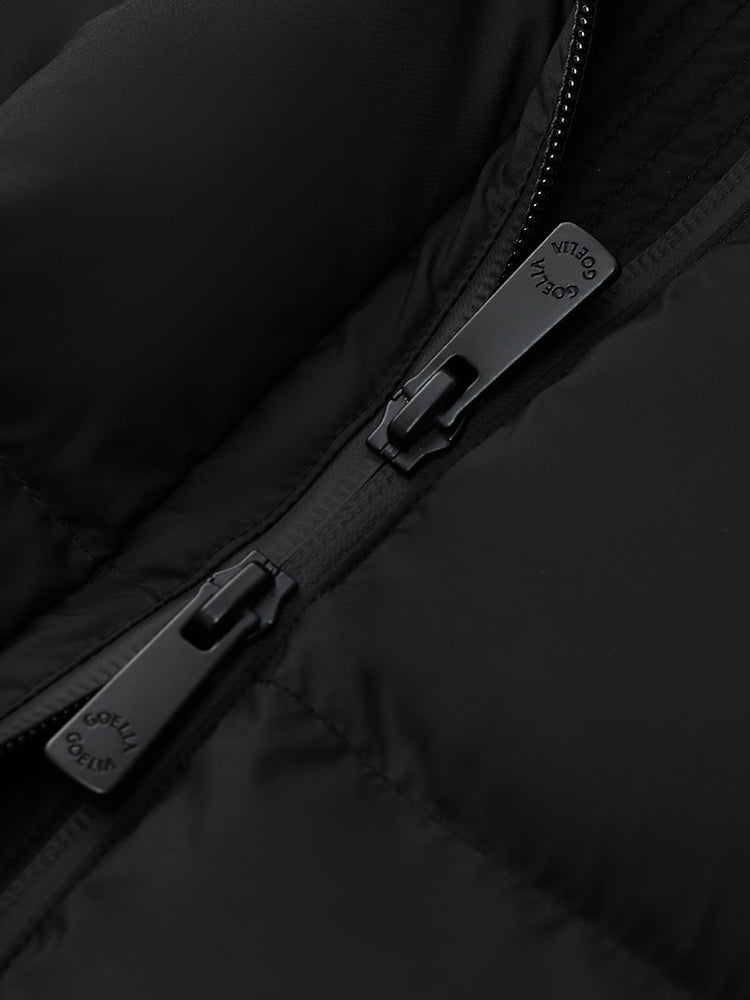 Black Hooded Goose Down Jacket