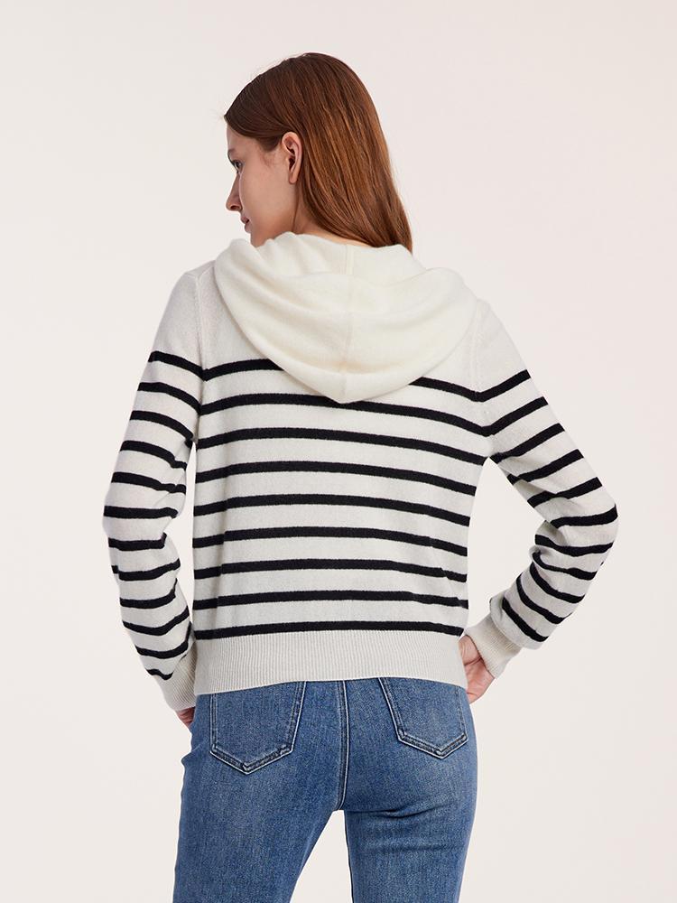 Pure Cashmere Hooded Zipper Cardigan