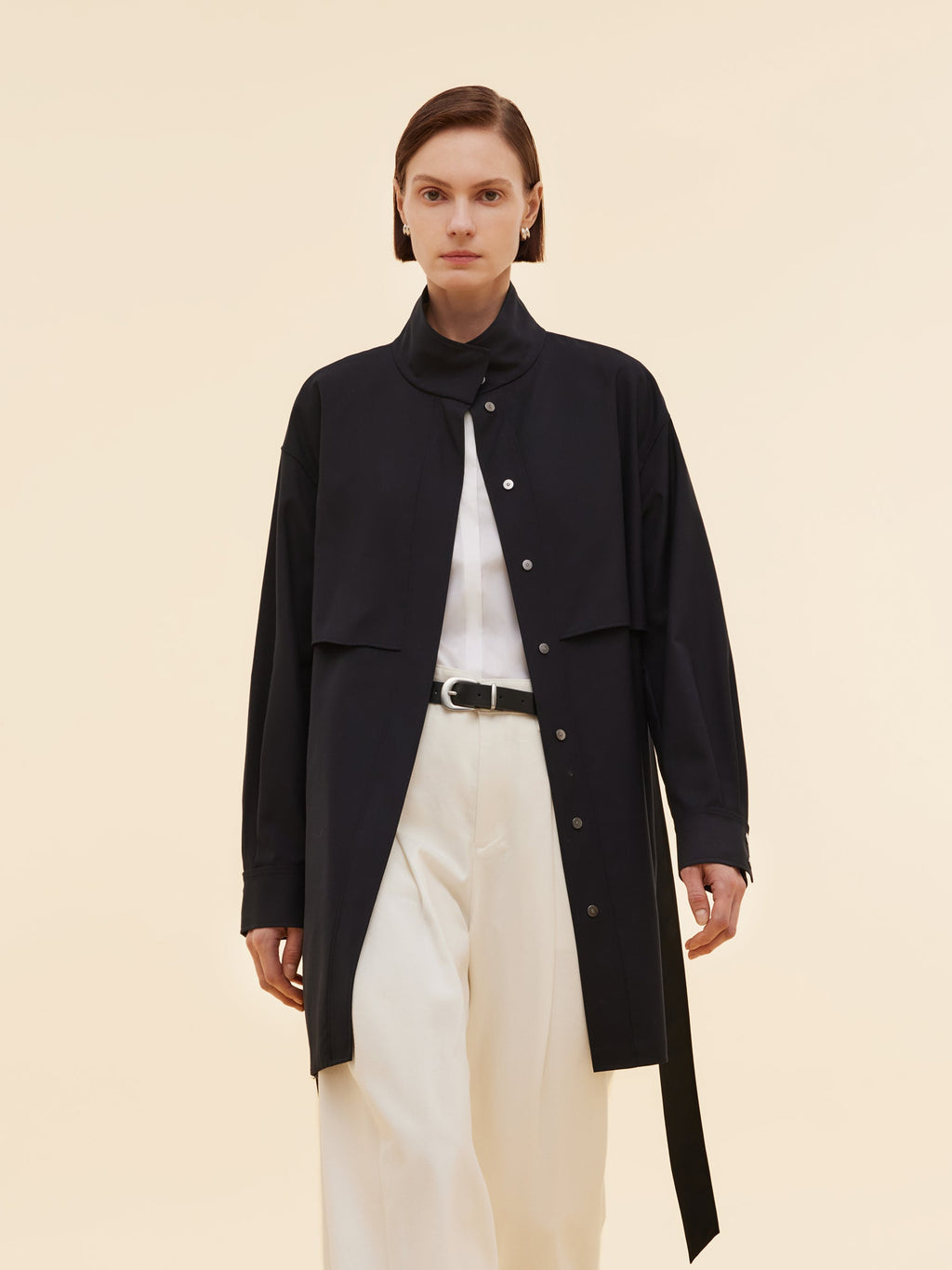 Worsted Wool Blend Women Trench Coat