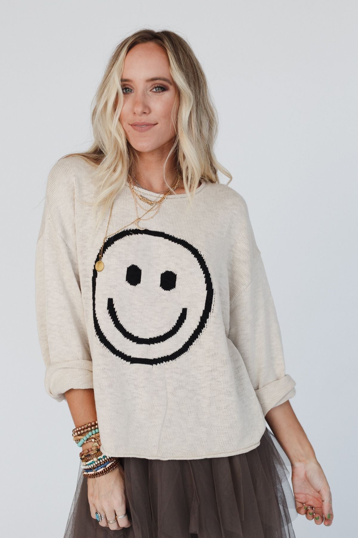 Made You Smile Sweater - Ivory - Pre Order