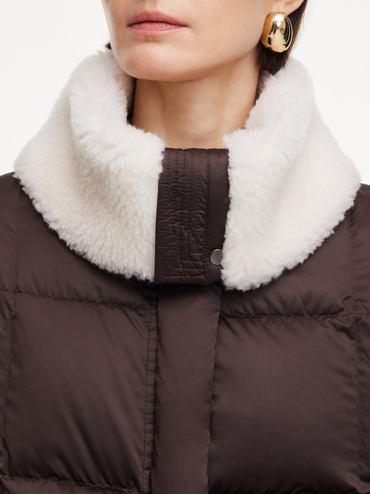 Teddy Collar Goose Down Crop Jacket