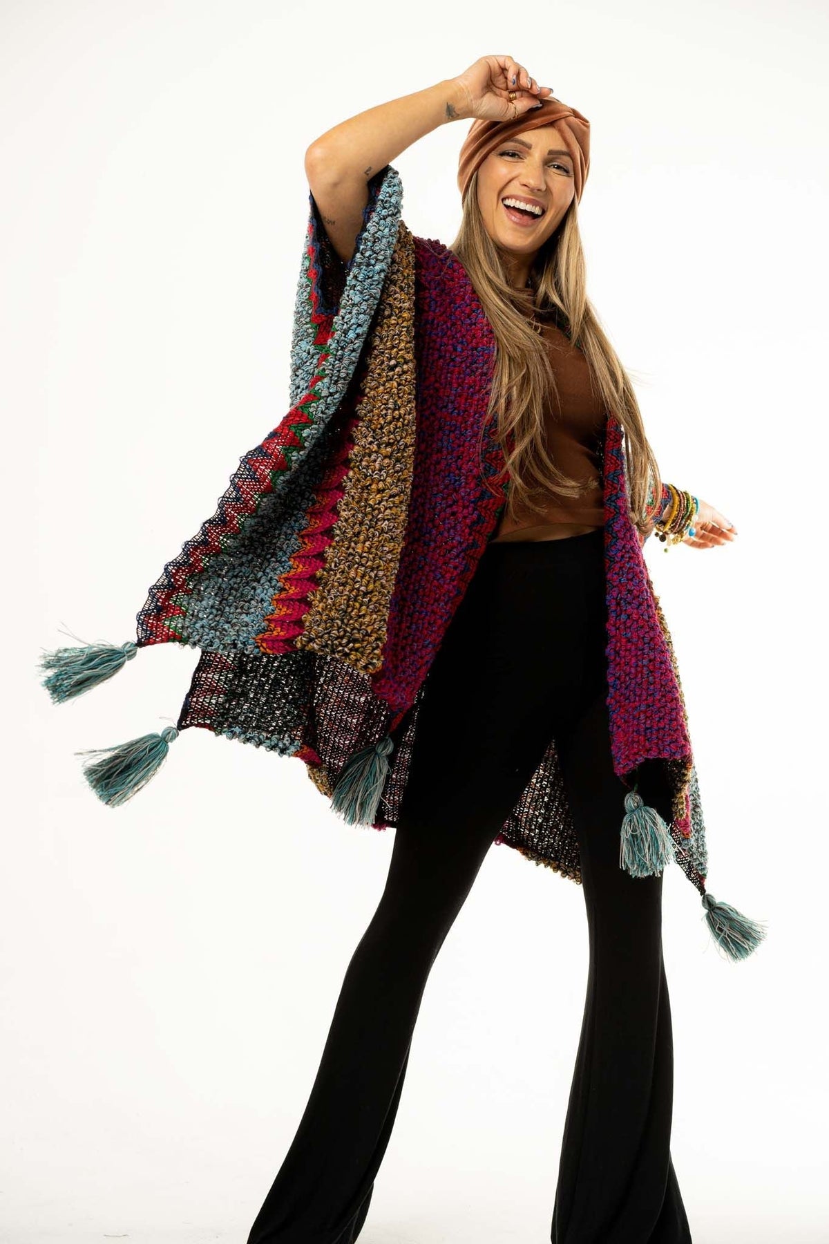 Desert Dreams Crochet Ruana - Magenta - Pre Order