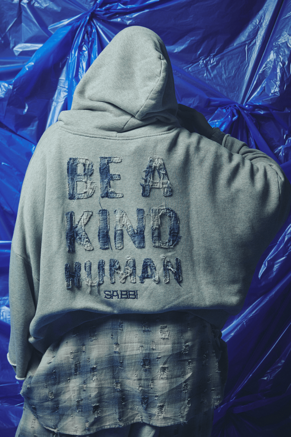 THE BE A KIND HUMAN HOODIE - BLUE
