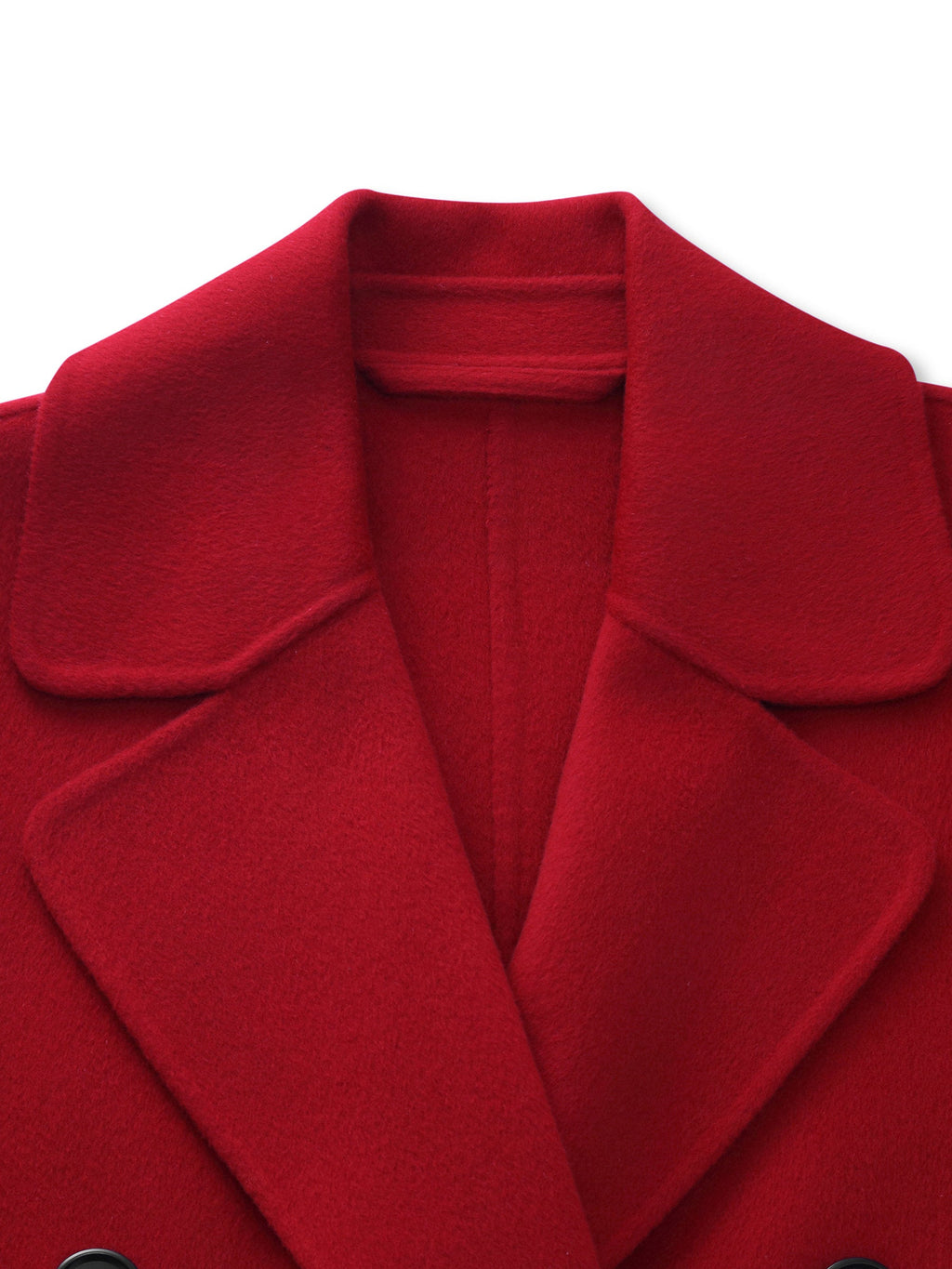 Cashmere Wool Blend Notched Collar Double-Faced Women Overcoat