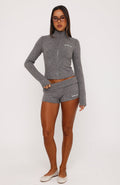 Cheated Myself Knit Zip Front Jacket Grey Marle
