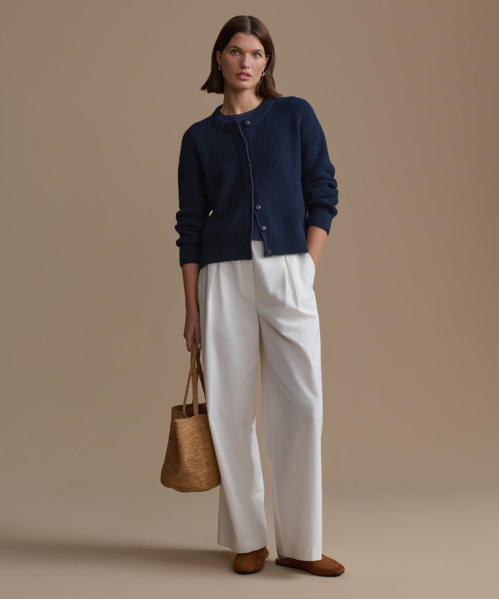 Cotton Hayes Crewneck Cardigan