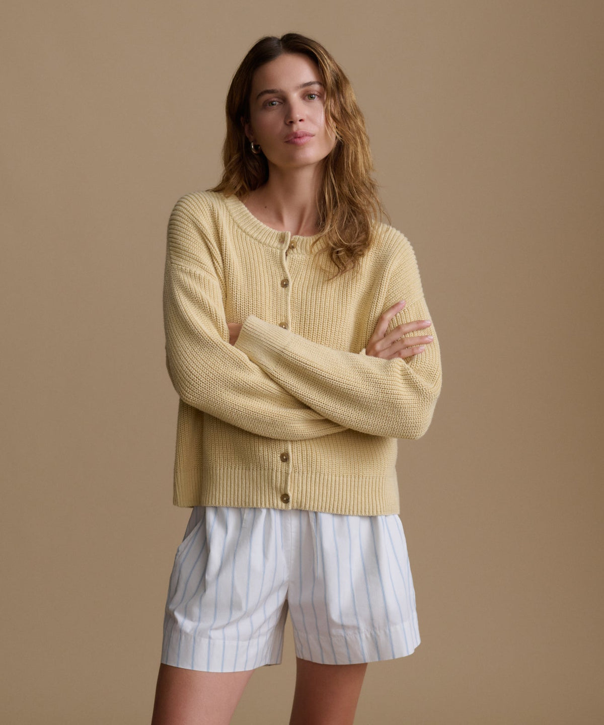 Cotton Hayes Crewneck Cardigan