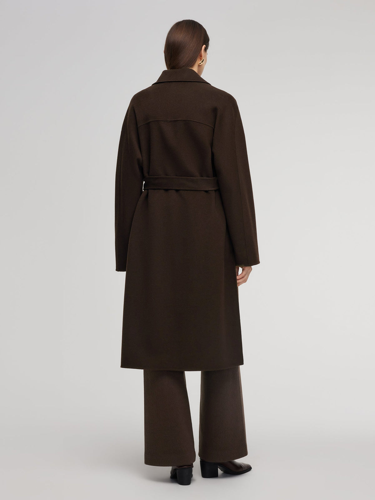 100% Wool Double-Faced Women Wrap Overcoat