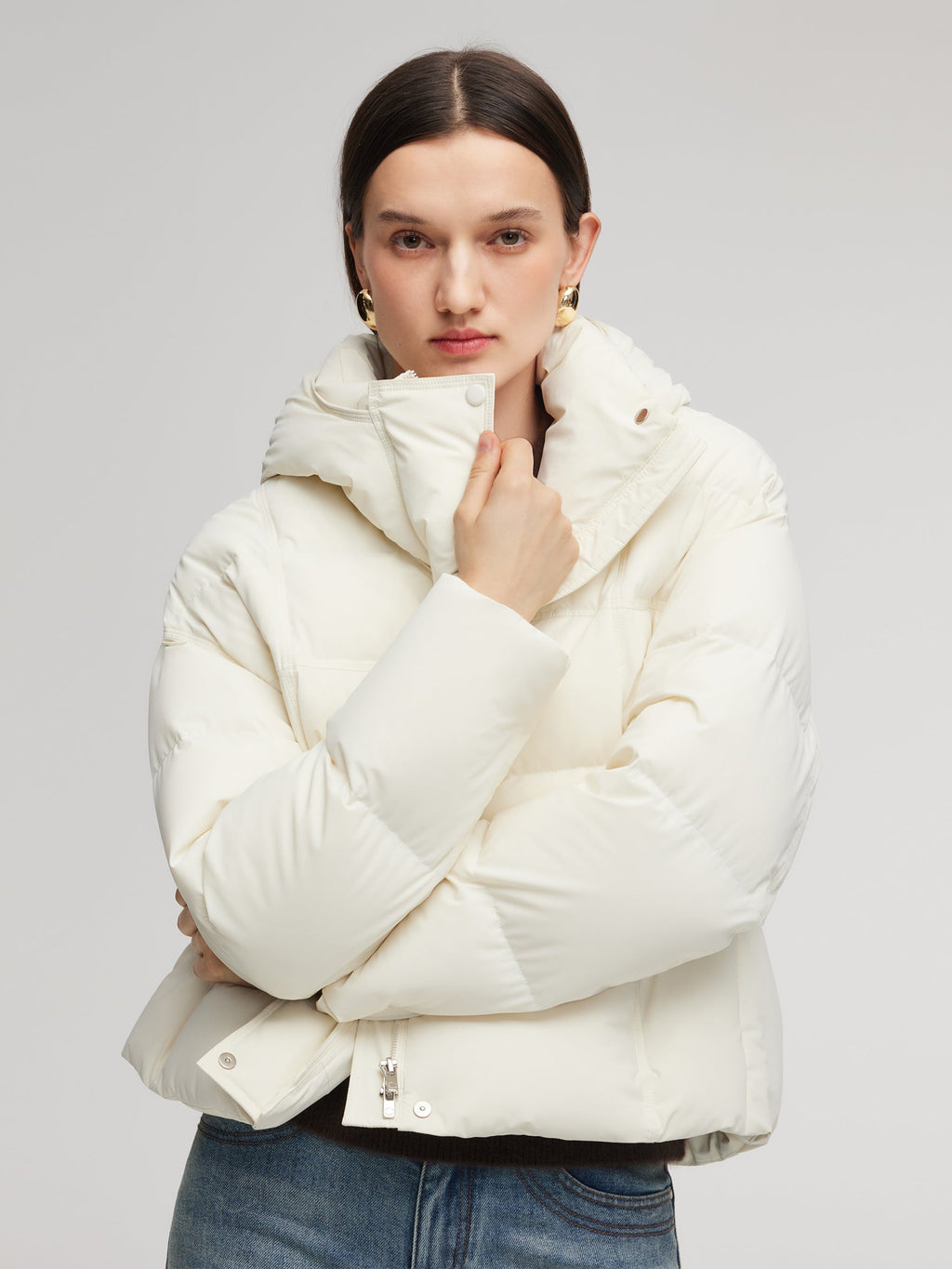 Windproof Hooded Goose Down Jacket