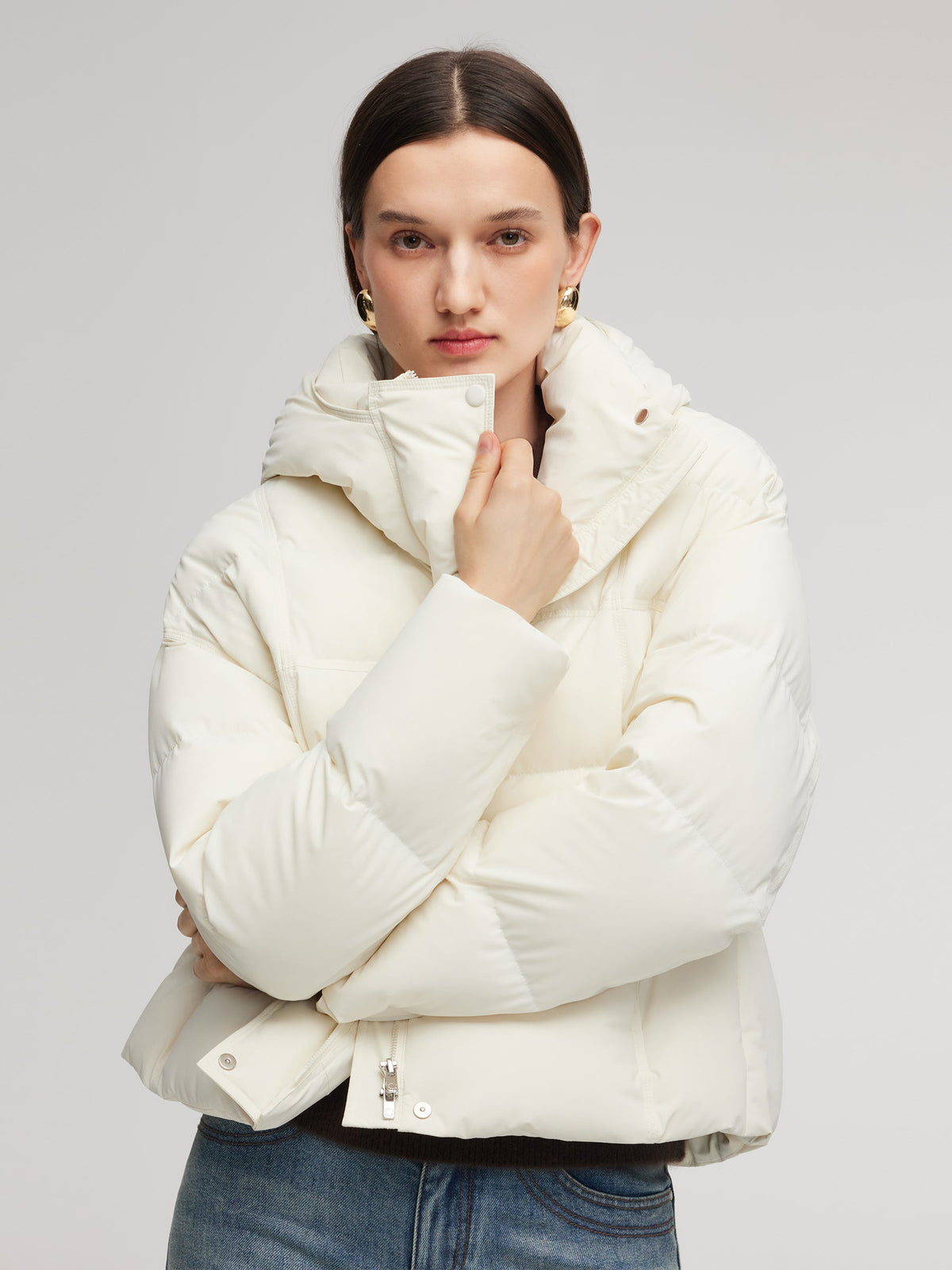 Windproof Hooded Goose Down Jacket
