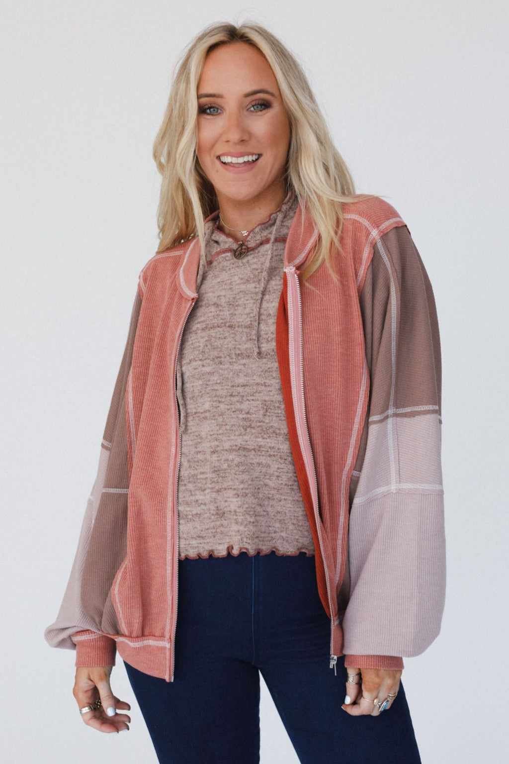 The Nest Zealand Zippered Top - Mocha