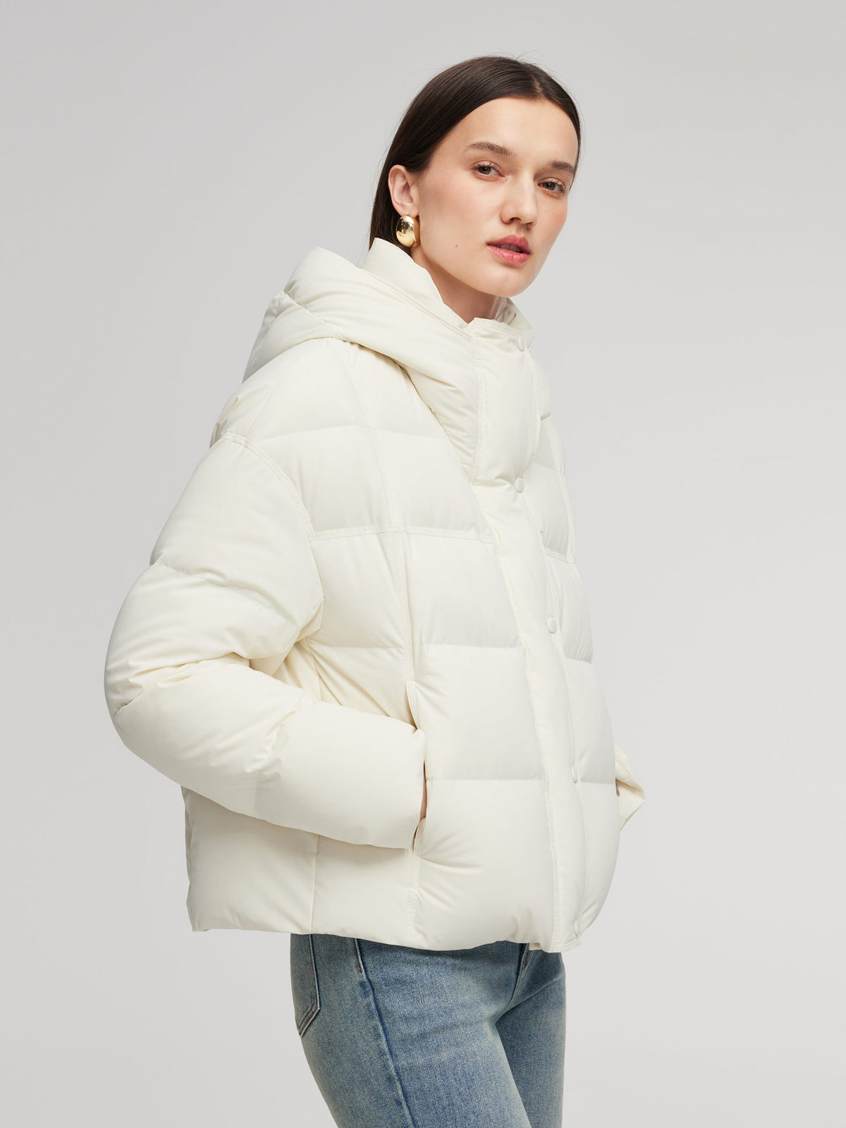 Windproof Hooded Goose Down Jacket