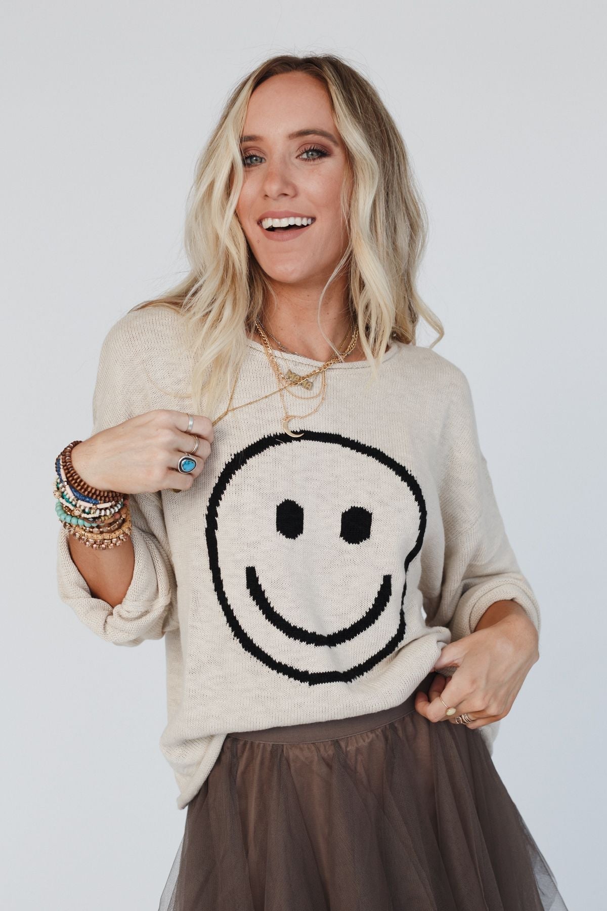 Made You Smile Sweater - Ivory - Pre Order