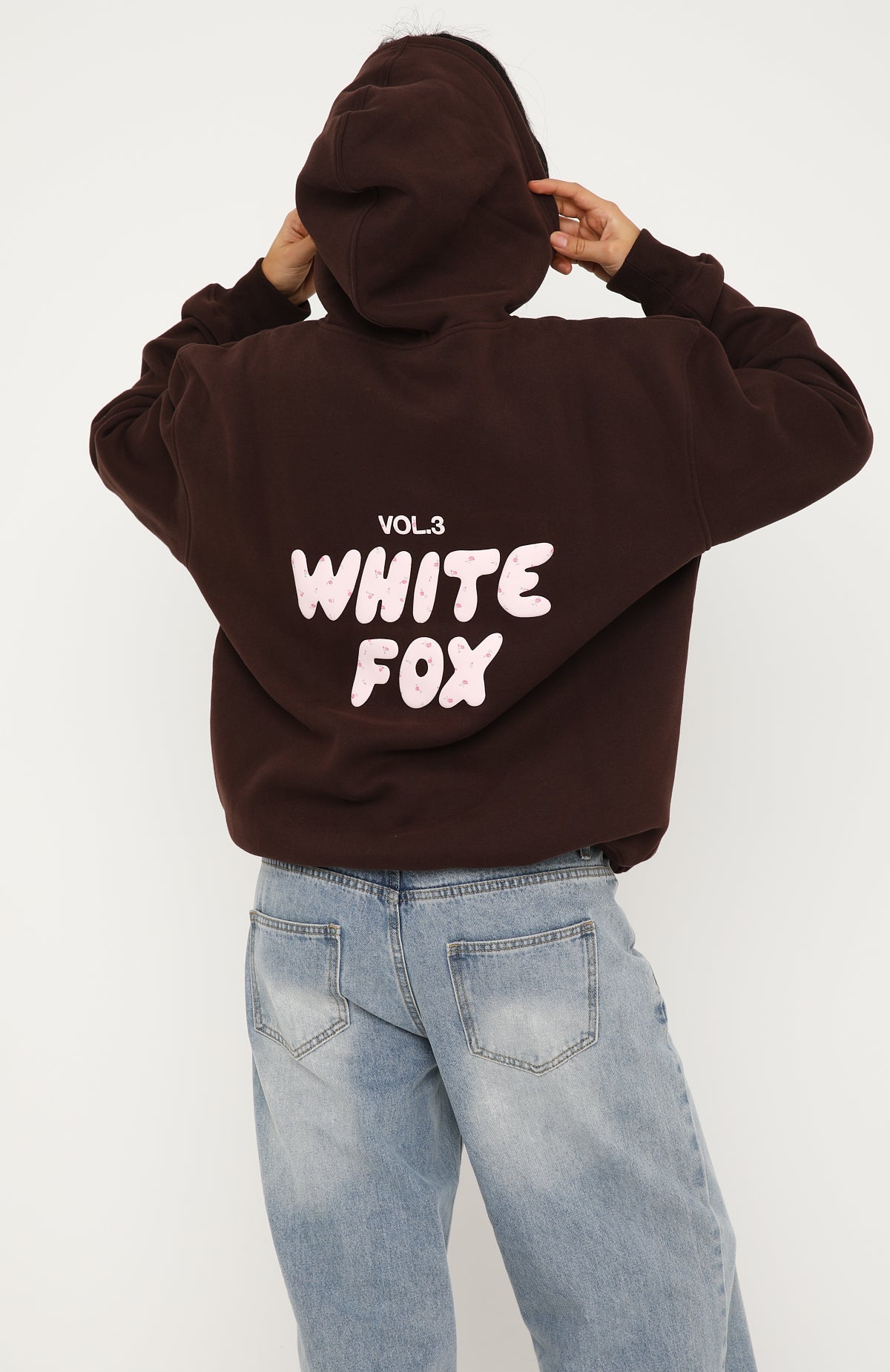 Offstage Printed Oversized Hoodie Chocolate