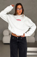 With Love In The Moment Oversized Hoodie Grey Marle