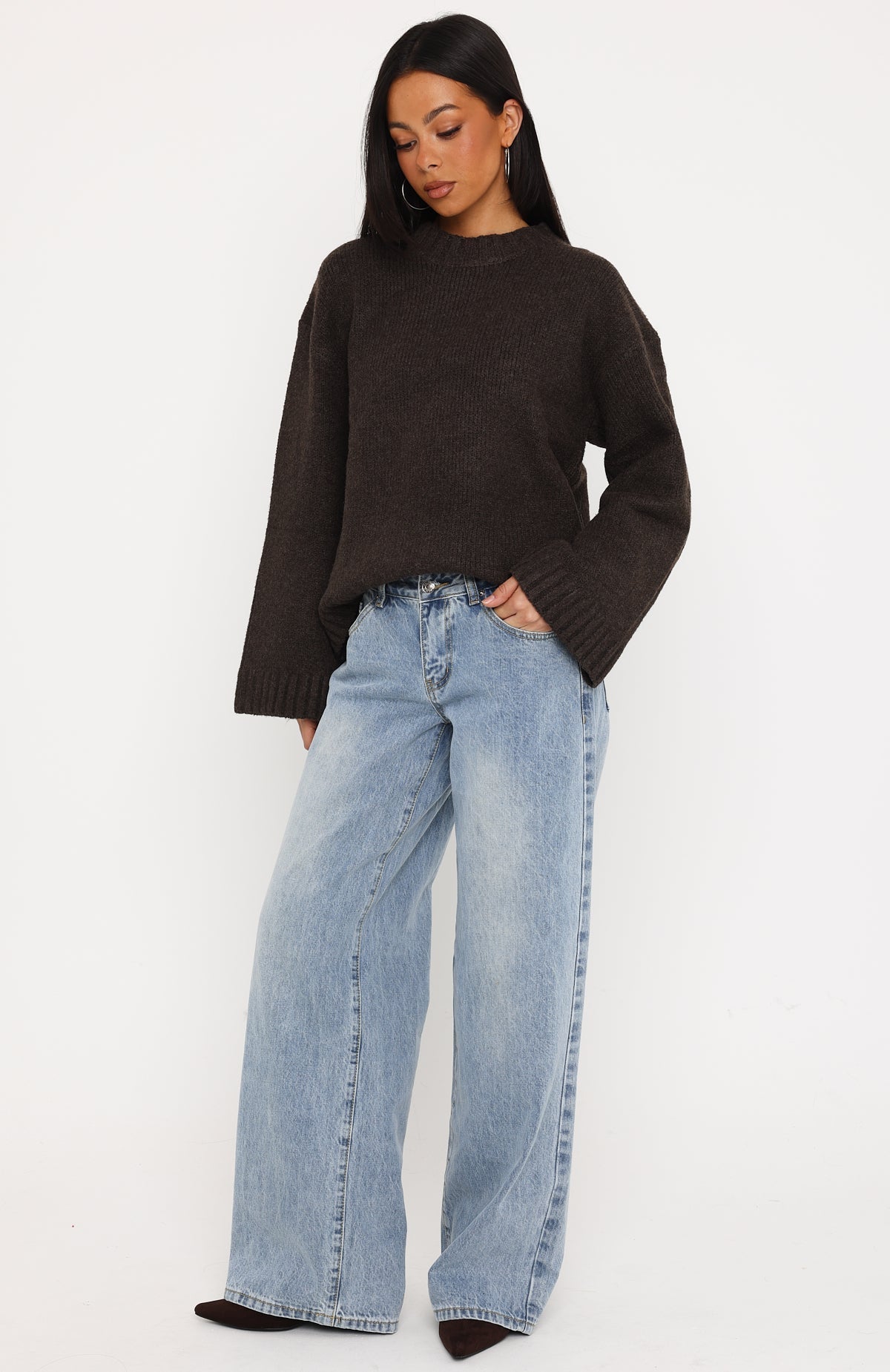 Winter's Chill Knit Sweater Chocolate