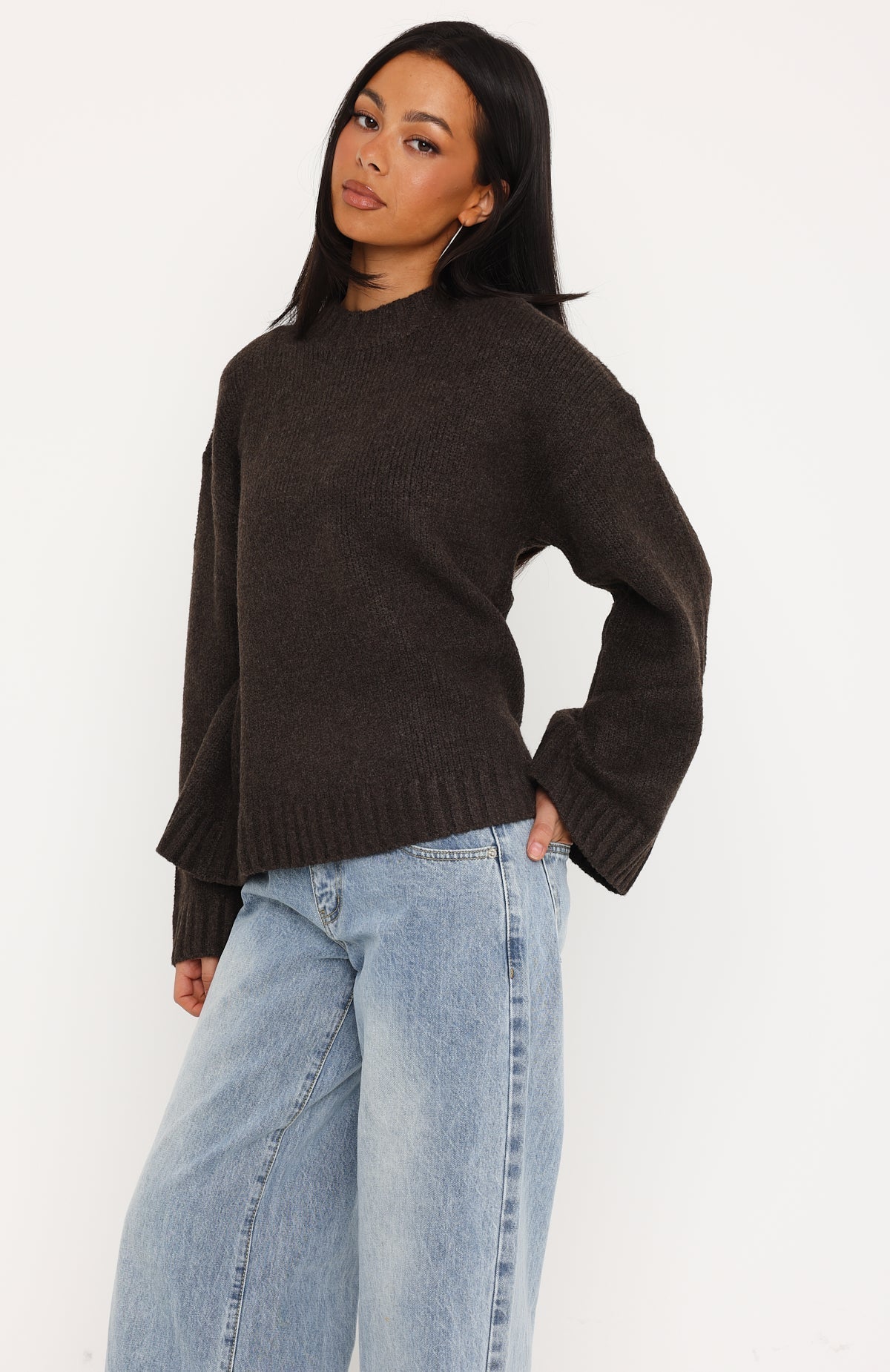 Winter's Chill Knit Sweater Chocolate